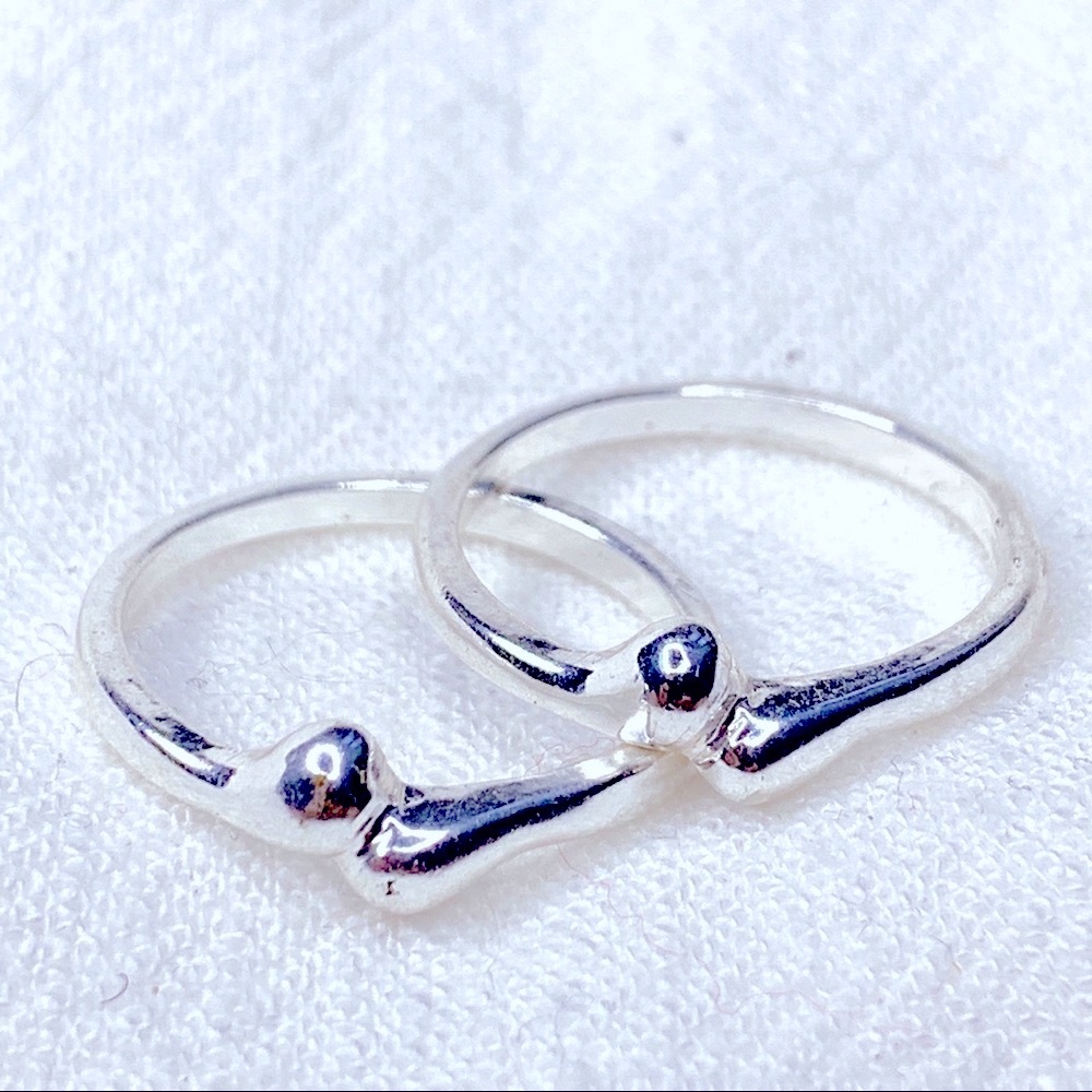 ❣️$25/3❣️ Modern Double Sliver Plated Rings Set